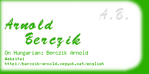 arnold berczik business card